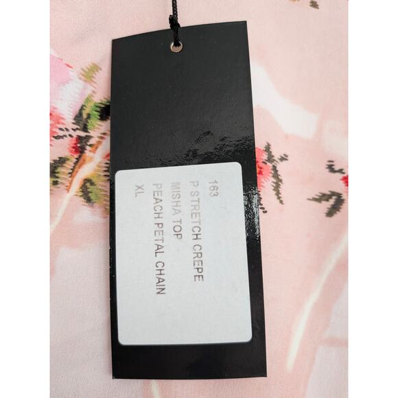 NWT Preen by Thornton Bregazzi Misha Top Pink Blouse Size XL Stretch Crepe $498 - Picture 6 of 10